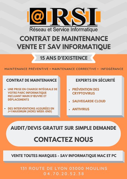 RSI INFORMATIQUE, Magasin d'Informatique à Yzeure