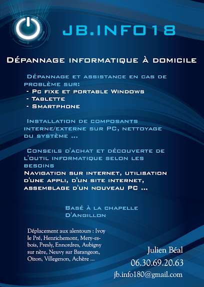 Jb-Info18, Support Et Services Informatiques à la Chapelle-d'Angillon