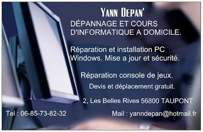 Yann'Depann dépannage informatique a domicile ploermel, taupont, Service de Support Informatique à Taupont